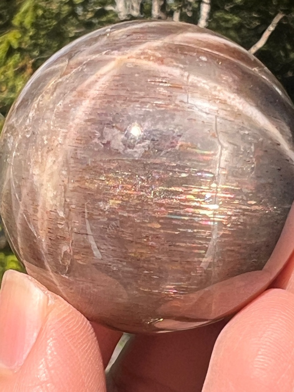 Moonstone (3) Sunstone sphere | Crystal